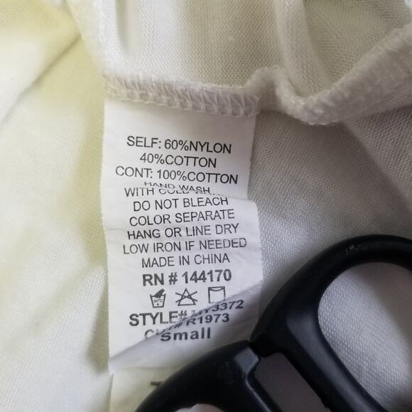 Lavish Blue White Sleeveless Tank Mesh Lined Embroidery Top Shirt Size S - Picture 10 of 10